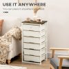 HOMCOM Bedroom Chest of Drawers, 6-Drawer Dresser, Tall Storage Drawer Unit with Steel Frame for Living Room, White