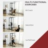 SPORTNOW Lat Pull Down Machine with Adjustable Seat, High and Low Pulley Cable Machine with Flip-Up Footplate, Multi-Function Home Gym Fitness Equipment - Black