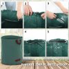 Outsunny Garden Waste Bags, 272L x 3 Heavy Duty Garden Bags, Foldable and Reusable Waste Sacks with Handles for Loading Leaf, Trash, Debris, Green