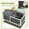 PawHut Wooden Tortoise House, Tortoise Table with Hide Shelter Run, Openable Top, Tray, Dark Grey