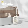 PawHut Stainless Steel Litter Box with Lid, Metal Cat Litter Tray for Big Cats with High Wall Sided Enclosure, Pedal, Scoop, Non-Sticky, Anti-Leakage, Easy Cleaning
