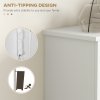 HOMCOM Modern Shoe Cabinet with 2 Flip Drawers and Adjustable Shelves, Narrow Shoe Storage Cabinet with Open Compartment, Holds 10 Pairs for Entryway, Hallway, White