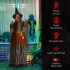 HOMCOM 183 cm Life Size Halloween Animated Standing Fat-Faced Witch with Red Light Up Eyes, Sound Activated Moving Arms & Head, Scary Witch Halloween Decorations, Battery Operated, Indoor Party Props