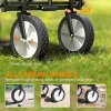 Outsunny 90L Festival Trolley on Wheels, Folding Camping Trolley Cart with Adjustable Handle, Portable for Outdoor, Garden, Shopping, Fishing, Navy Blue