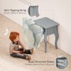 HOMCOM French Style Side Table with Drawer, End Table with Curved Legs, Bedside Table for Living Room, Bedroom, Grey