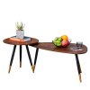 HOMCOM Coffee Table Set of 2, Nesting Coffee End Tables with Modern Decor, Side Table Triangle Occasional Stand Tea Table for Living Room Home and Office