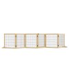 PawHut Freestanding Pet Gate, 6 Panel Foldable Playpen, Wooden Dog Gate with 2 Support Feet, for Stairs, Doorway - Natural Tone