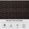 Outsunny Single Seater Rattan Chair, PE Wicker Garden Armchair with 10 cm Thickened Cushion, All-Weather Rattan Garden Chair with Armrests, Brown