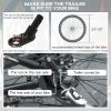 HOMCOM Child Bike Trailer, Baby Bicycle Trailer for 2 Kids with 5 Point Harness, Steel Frame, Reflectors, Safety Flag, Hitch Coupler, Purple