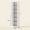 kleankin Tall Mirrored Bathroom Cabinet, Bathroom Storage Cupboard, Floor Standing Tallboy Unit with Adjustable Shelf, High Gloss White