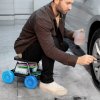 Outsunny Garden Cart with Wheels, Garden Stool Trolley with Tool Tray, Rolling Garden Seat for Weeding, Planting, Blue