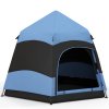 Outsunny Double Layer Instant Pop Up Tent with Rainfly, Hexagon 4 Man Dome Tent, Portable Camping Shelter with Sewn-in Groundsheet and Carry Bag, for Festival Backpacking Road Trips, Blue