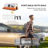 Outsunny 5-6 Man Camping Tent, 3000mm Waterproof Tunnel Family Tent Shelter with Bedroom and Adjustable Living Room, Easy Setup with Carry Bag, Cream and Orange