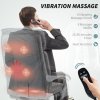 HOMCOM Office Chair with 6-point Massage and Heat, Fabric Computer Desk Chair with Reclining Backrest, High Back, Height Adjustable, Swivel Wheels, Footrest, Remote, for Home, Grey