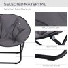 Outsunny Camping Moon Chair, Portable Folding Camping Chair for Adults with Wide Padded Oxford Seat for Outdoor Camp, Travel, Fishing, Beach, Grey