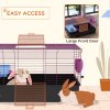 PawHut Guinea Pig Cage Chinchillas Rabbit Small Animal Cage with Ramp, Dish, Water Bottle, 99 x 52 x 53cm, Black