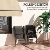 Outsunny Set of 2 Folding Chair, Garden Chair Set with Breathable Mesh Back and Seat, Outdoor Camping Chairs with Armrests, Steel Frame for Deck Balcony, Black