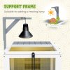 PawHut Tortoise House, Wooden Tortoise Enclosure, Tortoise Habitat with Lamp Holder, 2 Pull-Out Trays, Hideaway, Run, for Indoor, Outdoor, Light Grey
