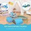 HOMCOM 5 Piece Soft Play, Climb and Crawl Activity Play Set for Baby Toddler, Soft Foam Blocks Indoor Play Equipment Learning Toys Blue