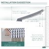 Outsunny 3.5 x 2.5m Garden Patio Retractable Manual Awning Canopy, Adjustable Sun Shade Shelter with New Winding Handle - Blue/White