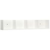 HOMCOM Wall Mount 84 CD / 56 DVD/Blu-ray/ Media Storage Rack 4 Cubes Wooden Shelf Organizer Unit Bookcase Display