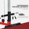 SPORTNOW Lat Pull Down Machine with Adjustable Seat, High and Low Pulley Cable Machine with Flip-Up Footplate, Multi-Function Home Gym Fitness Equipment - Red