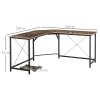 HOMCOM L-Shaped Desk, Gaming Desk, 150 x 150 x 75 cm, Corner Computer Desk for Study, Home Office, Bedroom, Rustic Brown