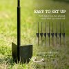 Outsunny Decorative Garden Fencing, 43in x 11.4ft Outdoor Picket Fence Panels, 4PCs Rustproof Steel Wire Landscape Flower Bed Border Edging Animal Barrier, Swirls
