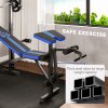 HOMCOM Adjustable Weight Bench with Leg Developer Barbell Rack for Weight Lifting and Strength Training Multifunctional Workout Station for Home Gym Fitness, Blue