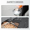 Outsunny Rattan-style Propane Gas Fire Pit Table with 40,000 BTU Burner, Square Smokeless Firepit Patio Heater with Thermocouple, Lava Rocks, Waterproof Cover, Spark Guard and Lid, Black
