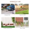 Outsunny Expanding Fence Panel, Freestanding Aluminium Alloy Trellis Fence with Movable Scissor Grid and Wheel, 52-405cm Foldable Decorative Garden Fence for Patio Pet Safety, Dark Brown
