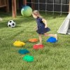 AIYAPLAY Balance Stepping Stones for Kids, 6-Piece River Stones with Non-slip Bottom, Indoor Outdoor Sensory Obstacle Course for Ages 3-8 Years, Multicoloured