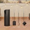 Outsunny 4 Pieces Fireplace Tools Set, Metal Fireplace Accessories Fireside Companion Set with Broom, Shovel, Poker and Bucket, Silver