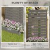 Outsunny Garden Planter with Trellis for Climbing Plants, Vines, Flowers, Freestanding Raised Bed for Garden, Outdoor, Patio, Planter Box with Drainage Gap, Dark Grey