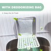 PawHut Cat Litter Tray with Lid, Cat Litter Box with Deodorisation Bags, Scoop, Top Entry, Litter Tray with Drawer Pan, Green