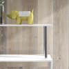 HOMCOM S Shape Bookcase, 5 Tiers Bookshelf, Modern Freestanding Storage Shelf for Home Office, Study, Living Room, 80 x 30 x 145cm, White