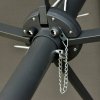 Outsunny 4.4m Double-Sided Sun Umbrella Garden Parasol Patio Sun Shade Outdoor with LED Solar Light, NO BASE INCLUDED, Dark Grey
