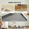 PawHut Guinea Pig Cage with Removable Pet Playpen, Waterproof Pad, Hay Feeder, Water Bottle, Food Dish, Hideaway, Balcony, Soft-Covered Ramp, Wheels, Small Animal Cage for Guinea Pig, Hedgehog