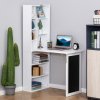 HOMCOM Wall Mounted Computer Desk, Folding Study Table with Board and Bookshelf, Multifunctional Floating Writing Desk for Home Office
