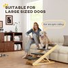 PawHut Dog Steps Dog Ramp, 4-Step Adjustable Height Pet Stairs for Large Sized Dogs, Foldable Dog Stairs for Bed Sofa, with Non-slip Surface