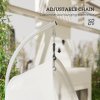 Outsunny Hanging Egg Chair Outdoor Indoor, Swing Hammock Chair with Stand, Cushions, Lumbar Pillow, Adjustable Height and Steel Frame for Garden Patio Lounge Porch, Light Grey