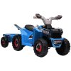 HOMCOM Electric Quad Bike, 6V Kids Ride On All-Terrain with Back Trailer for Ages 18-36 Months - Blue