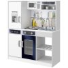 AIYAPLAY Play Kitchen, Pretend Toy Kitchen, Kids Kitchen Playset with Sounds and Lights Cooking Stove, Running Water, Coffee Maker Refrigerator, Microwave, Kitchen Accessories