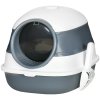 PawHut Foldable Cat Litter Box with Lid, Hooded Cat Litter Tray with High Sides, Air Freshener, Large Two-Way Entrance, Scoop, White