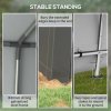 Outsunny 3 x 3(m) Garden Storage Tent, Portable Shed with Heavy Duty Galvanised Steel Frame, Ventilation Window, Roll-up Zipper Door, for Bike, Motorbike, Garden Tools, Dark Grey