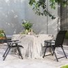 Outsunny Set of 2 Folding Chair, Garden Chair Set with Breathable Mesh Back and Seat, Outdoor Camping Chairs with Armrests, Steel Frame for Deck Balcony, Black