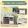 AIYAPLAY Kids Toy Storage Unit, Children Toy Box Organiser with 11 Fabric Bins, Cabinet, Top Shelves, 3 Stickers, Kids Storage Unit Bookshelf for Nursery, Playroom, Kindergarten, White