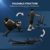 HOMCOM Foldable Weight Bench, Strength Training Sit Up Bench, Incline Decline Bench with 7-Level Backrest, Leg Extension Machine, Preacher Pad and Resistance Band for Home Gym Workout, Blue