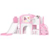 AIYAPLAY 7 in 1 Toddler Slide Set with Basketball Hoop, Outdoor & Indoor Frog Theme Playset with Climbing Frame, Telescope, Drawing Board, Storage Box for Toddlers Ages 1-3, Pink