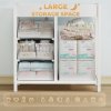 AIYAPLAY Baby Changing Table with 4 Drawers, Nursery Diaper Baby Changing Unit for 0-12 Months (max. 11kg), with Mat, Infant Care Station for Bedroom Nursery, White